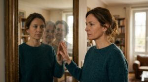 femme se tenant la gorge symbolisant un blocage émotionnel lié aux mémoires familiales